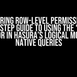 Mastering Row-Level Permissions: A Step-by-Step Guide to Using the “_exists” Operator in Hasura’s Logical Model for Native Queries